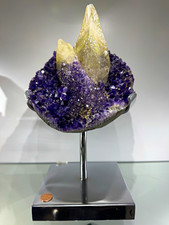 Rare Uruguayan Amethyst with Twin Calcite Formations picture