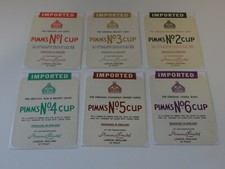 vint. PIMM'S No. 1-6 bottle labels 5 5/16 x 4 gin scotch brandy rum whisky vodka picture