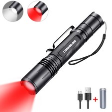 Red Light LED Flashlight Zoomble 600LM Rechargeable Astronomy Night Vision Lamp picture
