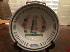 ANTIQUE MALICORNE POUPLARD-BEATRIX FRENCH FAIENCE QUIMPER BOWL picture