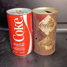 Lot Of 2 Vintage 1960s-1980s Coca Cola Coke Aluminum Cans picture
