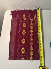 Old Superb Ceremonial Balinese hand woven textile Antique Burgundy picture