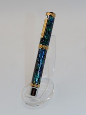 Handmade Rollerball Pen with Stunning Blue Abalone.  Makes A Great Gift  #116 picture