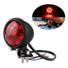 Motorcycle Tail Light LED Retro Style Round Metal Brake Running Cruise Modified picture