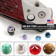 6mm Inlay Stones - Button Lock Parts for Folding Knives picture