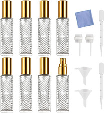 8Pcs 15Ml Perfume Atomizer, Square Glass Perfume Atomizer Bottle Refillable M... picture