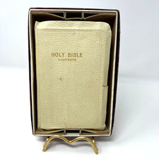 Vintage 50s Young Folks Text Illustrated World Bible King James Version With Box picture