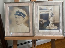 Pr Vintage Silver Plate Photo Frames 10x12