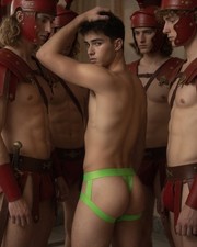 Gay Interest White Male Model Posing Pouch Muscular Back Roman Legionary M005567 picture