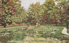 Winona Lake IN Lily Pond Gazebo Postcard 1907 Bradford & Co. Indiana picture