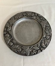 Longaberger 2001 Falling Leaves Pewter Plate/Tray Candle Plate picture
