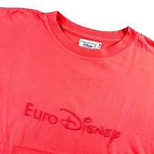 VTG Euro Disney Fashions Men's Embroidered Crewneck S/S T-Shirt Coral Pink  • XL picture