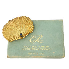ESTEE LAUDER Solid Perfume Compact SHELL 1973 Youth Dew Memento Regency picture