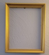 Vintage Gold Tone Reeded Profile Wood Picture Frame MCM ,  Holds 11
