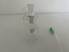 Clear Green Brown Glass Water Pipe with Percolator Hose Smoking Accessory picture