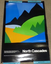 Vtg 1972 Ivan Chermayeff North Cascades National Park Washington State Poster picture