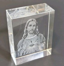 Laser Etched Crystal Glass Paperweight 