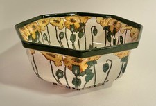 RARE c1910 Antique Art Nouveau Royal Doulton Yellow Poppy Serving Bowl D3227 picture