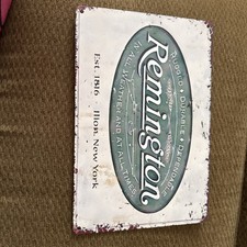 Remington -  Rugged And Dependable In All Weather Reproduction Metal Tin 8”x12” picture