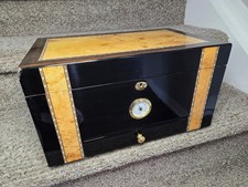 55-100 Cigar Gloss Rosewood Wood Inlay Humidor Key Lock picture