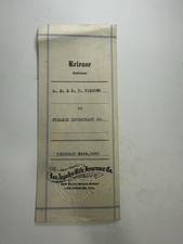 1923 Los Angeles Antique Mortgage Release Document – Historical Ephemera picture