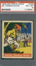 1948 Leaf Pirate Cards 136 Dr. Thomas Dover PSA 8 picture