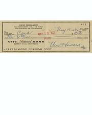Moe Howard Reproduction Cancelled Check and 8 x 10 Photo  picture