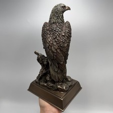 Eagle Statue Bronze Finish Polystone Figurine Home Office Decor Gift Boxed 25 cm picture