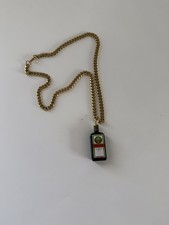 Jagermeister Womens Mens Mini Bottle Pendant Gold Curb Chain Necklace OS NEW picture