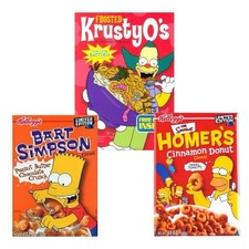 The Simpsons Cereal 3 Box SET Krusty-O’s Bart Simpson & Homer’s SEALED picture