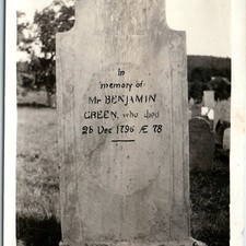 ID'd c1910s Bernardston Mass Old Cemetery Photo Benjamin Green 1796 Grave MA picture