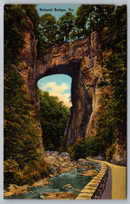 Postcard Natural Bridge Virginia Linen Wonder of the World picture