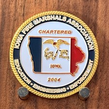 Iowa Fire Marshals Association 2004 Chartered Fire Service Challenge Coin  1#48 picture