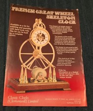 Vintage Clerkenwell French Great Wheel Skeleton Clock Kit Brochure Leaflet picture