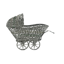 Antique Babette Schweizer Filigree Soft Metal Pram Baby Buggy German picture