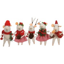 Primitives by Kathy Set of 5 Felt Christmas Mice 451328 picture