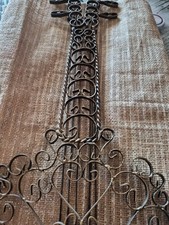 Vintage Mid Century Spanish Wrought Iron Banjo Wall Art 26” x 10”  picture