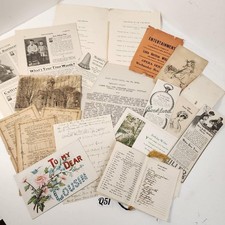 19 antique papers 1900s programs letters forms ephemera paper pack Q51 picture
