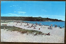 NO FALMOUTH MA MASS~Silver Beach~Houses in Distance~1950's Unused Postcard picture