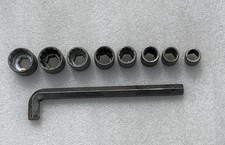 Vintage Allen Head Wrench Hex Socket Set SAE 12 Pt Drive 9 Pc Made USA picture