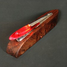 Lighted 1949-50 Chevrolet Hood Ornament Mounted on Walnut - Rare and Very Unique picture
