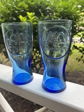 Set of 2 Vintage Cobalt Blue 1961 McDonald’s Glasses picture
