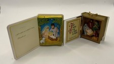 (2) HALLMARK KEEPSAKE NATIVITY BIBLE  CHRISTMAS ORNAMENTS picture