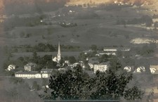 Vintage Aerial View Town Church Spire Real Photo Postcard RPPC picture