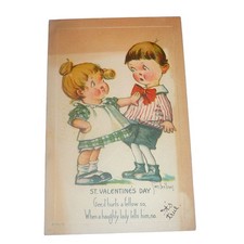 Vintage Twelvetrees St Valentines Day Postcard Antique Embossed Kids Humor 1900s picture
