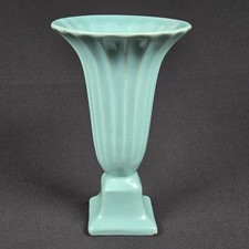 Rumrill Light Turquoise H 42 fluted vase RUM RILL Ohio art pottery circa 1941 picture