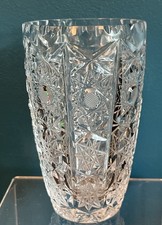 Vintage Bohemian Queen Lace Crystal 5” VASE Brilliant Cut Star Design picture