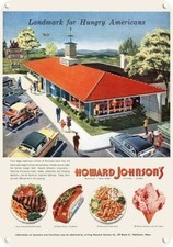 1955 HOWARD JOHNSON'S Restaurant Ice Cream & Motel DECORATIVE REPLICA METAL SIGN picture