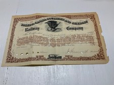 CIVIL WAR RAILROAD GENERAL JACK CASEMENT SGN RR SHARE 1880’S UNUSED BLANK 1884 picture