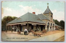 Bayonne New Jersey West 8th Street Railroad Station Train Depot Postcard picture